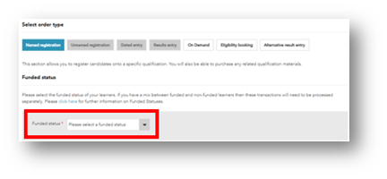 Registering learners snapshot
